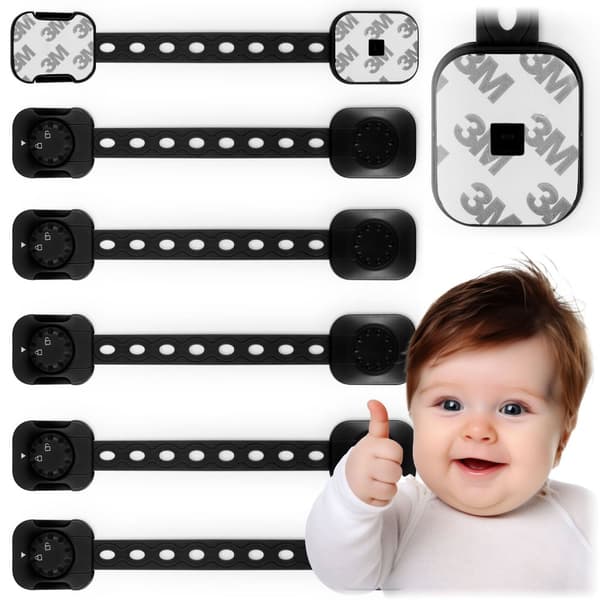 Ricokids 798202 Skåpöppningssäkerhetsanordning 6 st svart
