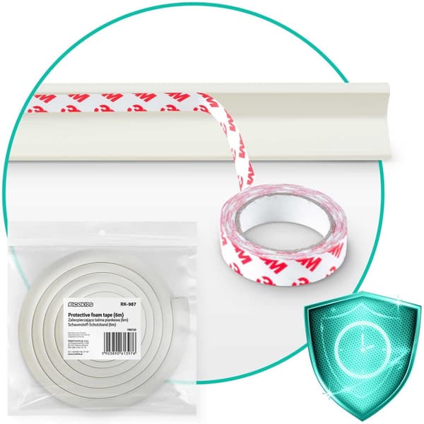 Ricokids 798710 beskyttende skumtape, hvid, 6 m