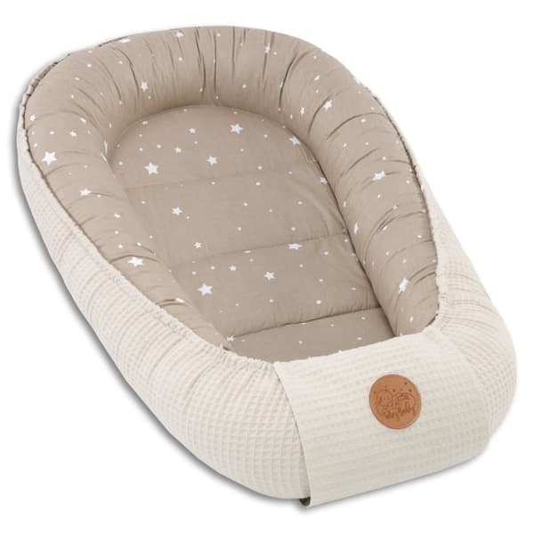 Babynest nyföddsbo baby 90 x 50 cm - kokong handgjord dubbelsidig gjord av våffelpiké bomull slummer sun