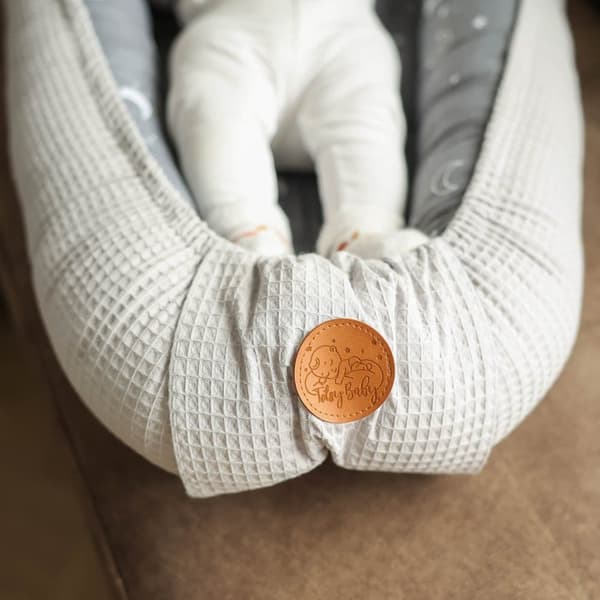 Babynest nyföddsbo baby 90 x 50 cm - kokong handgjord dubbelsidig gjord av våffelpiké bomull slummer sun