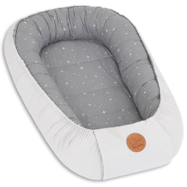 Babynest nyföddsbo baby 90 x 50 cm - kokong handgjord dubbelsidig gjord av våffelpiké bomull slummer sun