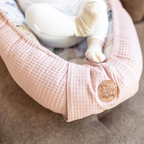 Babynest nyföddsbo baby 90 x 50 cm - kokong handgjord dubbelsidig gjord av våffelpiké bomull slummer sun