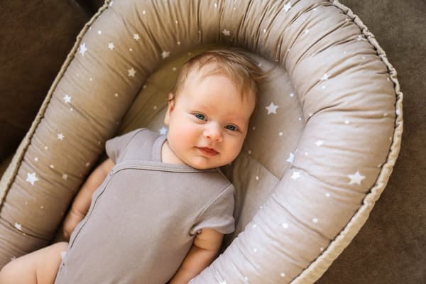 Babynest nyföddsbo baby 90 x 50 cm - kokong handgjord dubbelsidig gjord av våffelpiké bomull slummer sun