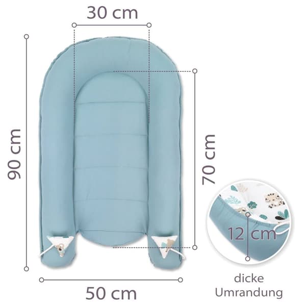 Vauvanpesä kookoni vastasyntynyt 90 x 50 cm - Käsintehty pehmopesä vauvan pesä puuvillasta