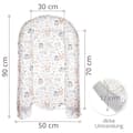 Miniatyrbild 3 av 7: Babynest kokong nyfödd 90 x 50 cm - Handgjort mysbo babynest av bomullsugglor ljusgrå