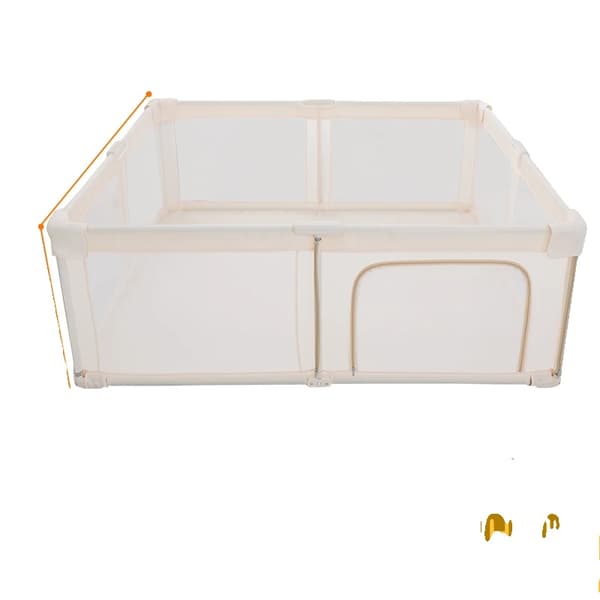 PANGDUBE Kokoontaitettava Vauvojen Leikkikehä, Kestävä Metallirakenne, Monipuoliset Koko Vaihtoehdot,Beige 180-200-70 cm