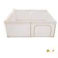 Pikkukuva 1 / 2: PANGDUBE Kokoontaitettava Vauvojen Leikkikehä, Kestävä Metallirakenne, Monipuoliset Koko Vaihtoehdot,Beige 180-200-70 cm
