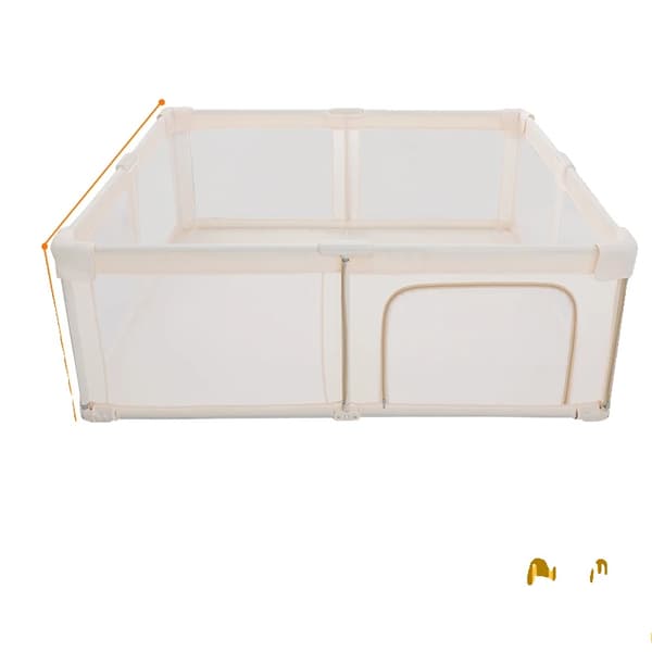 PANGDUBE Kokoontaitettava Vauvojen Leikkikehä, Kestävä Metallirakenne, Monipuoliset Koko Vaihtoehdot,Beige 150-180-70 cm