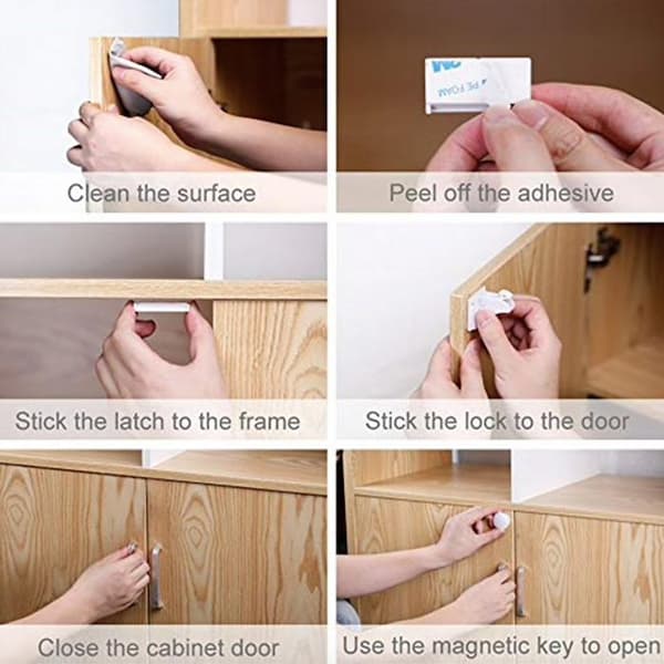 4st Barnlås magnetisk - Magnetic drawer lock