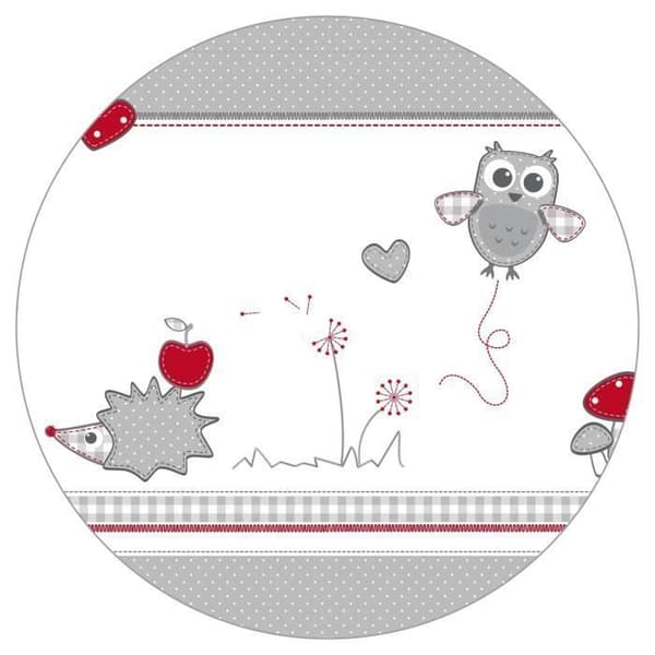 Baby lekhage 100x75 cm + Adam och Eule Owl Print Matta + 4 hjul - ROBA - Vitt trä