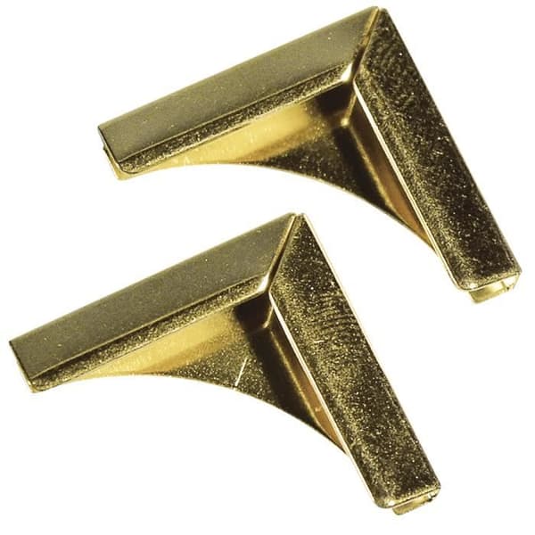 Metallhörn för böcker, guld, 21x21 mm, tab-bag 4 st