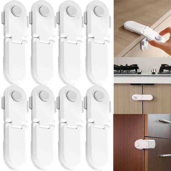 Lollanda Barnsäker lås för lådor – hörnskydd, skåpluckelås och multifunktionellt spärrlås för barns säkerhet 8pcs