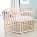 Pikkukuva 3 / 6: Hegaxonal Baby Lekhage - ROBA - LIEBHABEAR - Höjdjusterbar - Avtagbar bas - 6 Bromsade Hjul - Naturträ - Nallebjörnsmönster