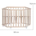 Pikkukuva 6 / 6: Hegaxonal Baby Lekhage - ROBA - LIEBHABEAR - Höjdjusterbar - Avtagbar bas - 6 Bromsade Hjul - Naturträ - Nallebjörnsmönster