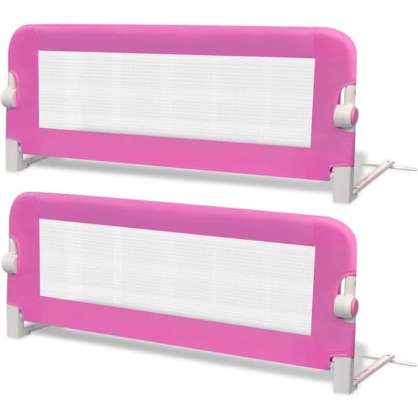vidaXL Sängskena för barn 2 st rosa 102x42 cm