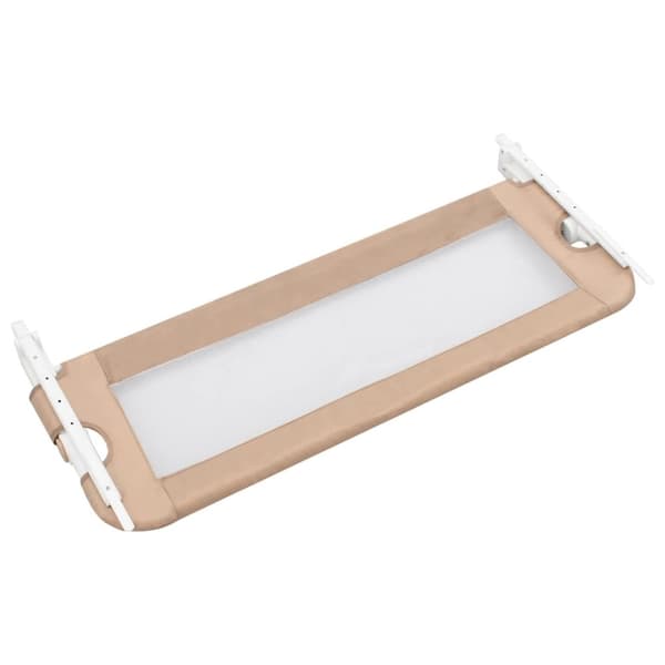 vidaXL sengegelænder til barneseng 102 x 42 cm polyester gråbrun
