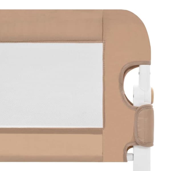 vidaXL sengegelænder til barneseng 102 x 42 cm polyester gråbrun
