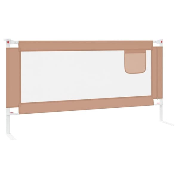 vidaXL Sängskena för barn taupe 180x25 cm tyg