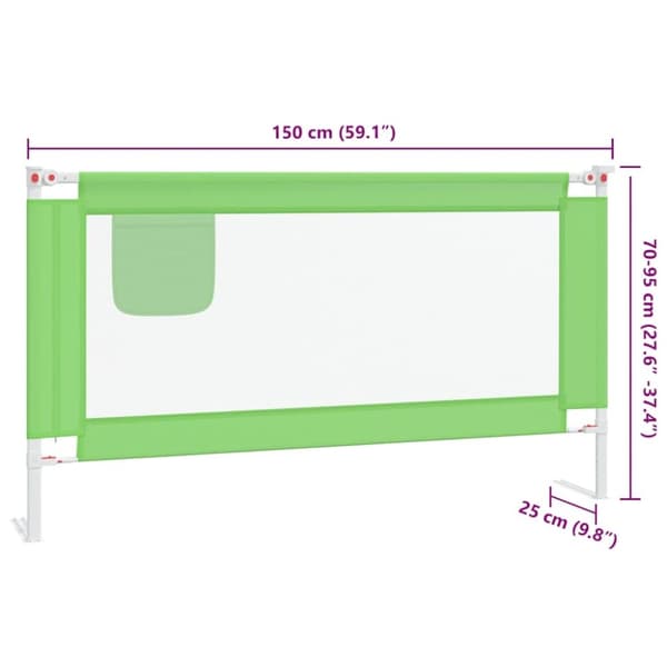 vidaXL sengehest 150x25 cm stof grøn