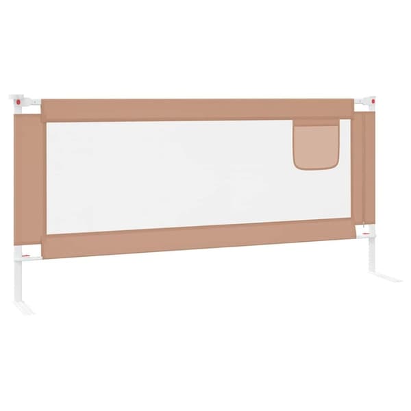 vidaXL Sängskena för barn taupe 200x25 cm tyg