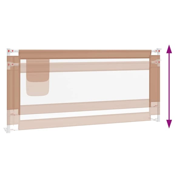 vidaXL Sängskena för barn taupe 200x25 cm tyg