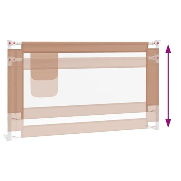 vidaXL Sängskena för barn taupe 140x25 cm tyg