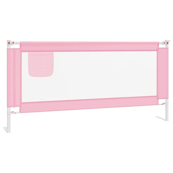 vidaXL Sängskena för barn rosa 190x25 cm tyg