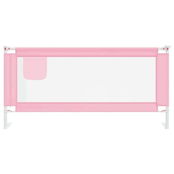 vidaXL Sängskena för barn rosa 190x25 cm tyg