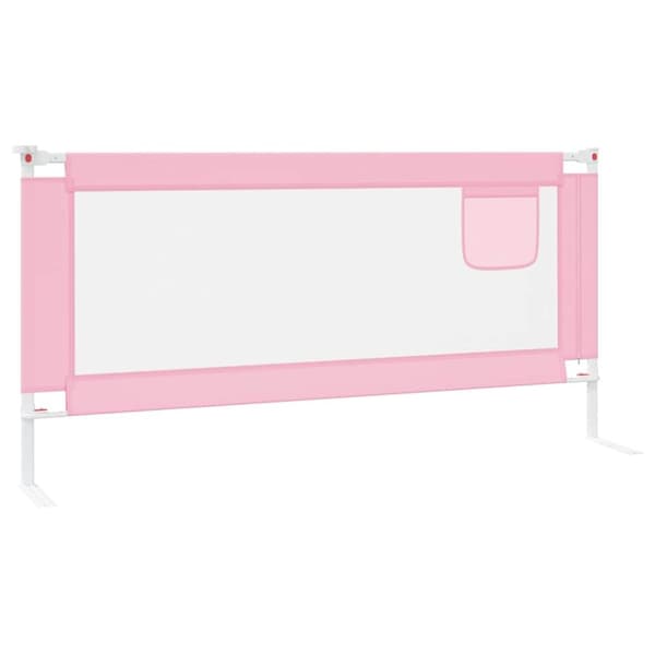 vidaXL Sängskena för barn rosa 190x25 cm tyg