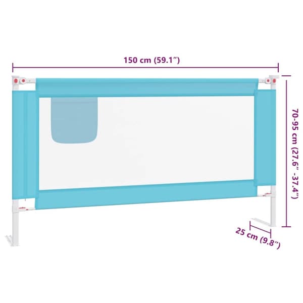 vidaXL sengehest 150x25 cm stof blå