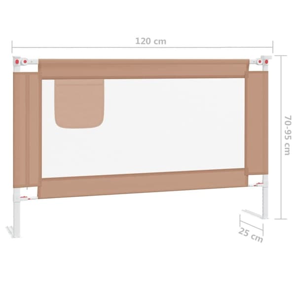 vidaXL sengehest 120x25 cm stof gråbrun