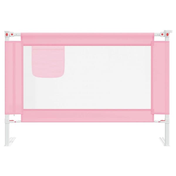 vidaXL Sängskena för barn rosa 100x25 cm tyg