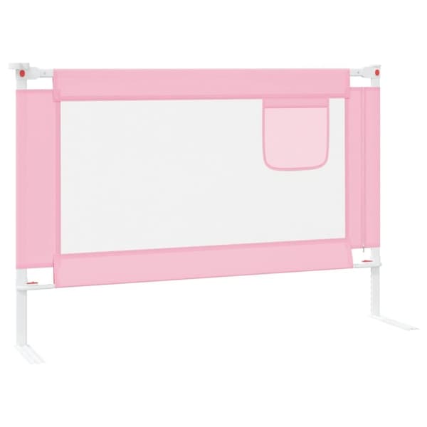 vidaXL Sängskena för barn rosa 100x25 cm tyg