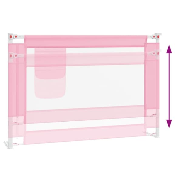 vidaXL Sängskena för barn rosa 100x25 cm tyg
