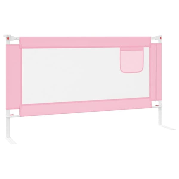 vidaXL Sängskena för barn rosa 150x25 cm tyg