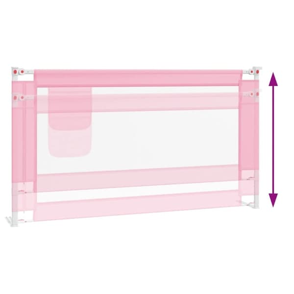 vidaXL Sängskena för barn rosa 150x25 cm tyg
