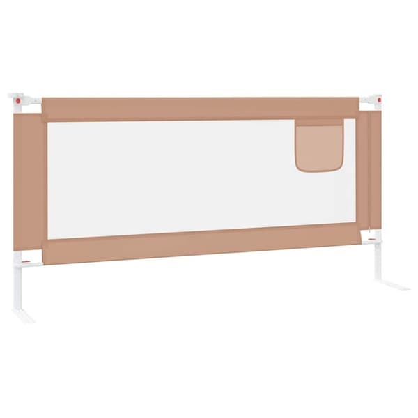 vidaXL Sängskena för barn taupe 190x25 cm tyg