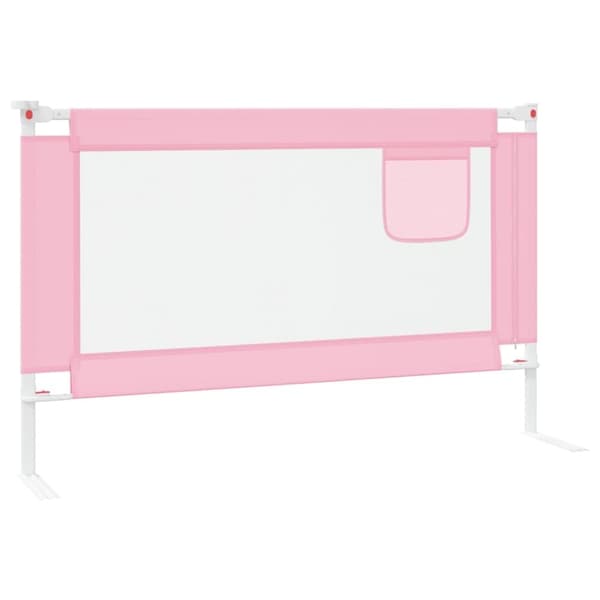 vidaXL Sängskena för barn rosa 120x25 cm tyg