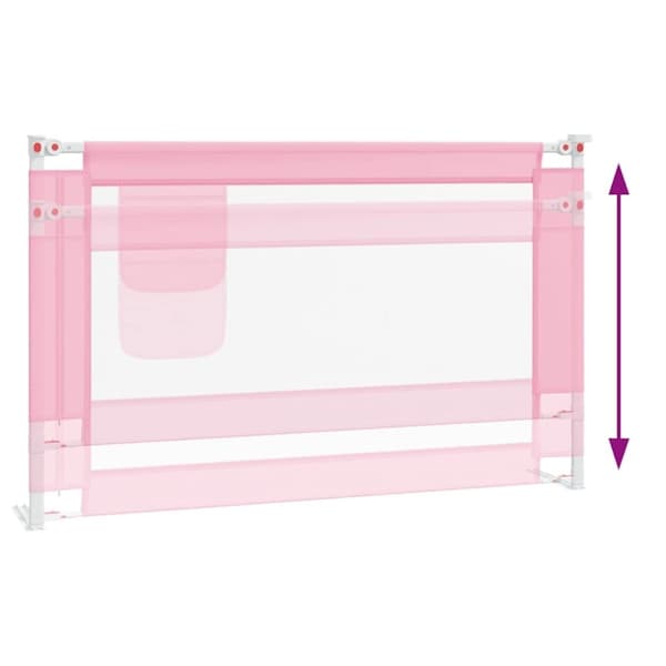 vidaXL Sängskena för barn rosa 120x25 cm tyg