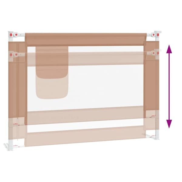 vidaXL Sängskena för barn taupe 90x25 cm tyg