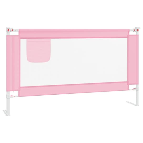 vidaXL Sängskena för barn rosa 140x25 cm tyg
