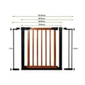 Miniatyrbild 3 av 4: SPRINGOS Baby Safety Gate - Brun-Svart - 75-96cm - Tryck - Förlängning ingår