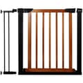 Miniatyrbild 1 av 4: SPRINGOS Baby Safety Gate - Brun-Svart - 75-96cm - Tryck - Förlängning ingår