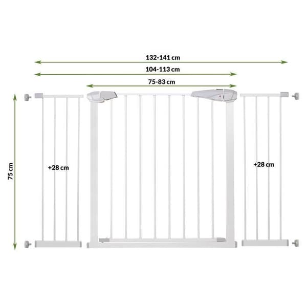 SPRINGOS Baby Safety Gate - Dörrar och trappor - Bredd 76-113 cm - Självstängande