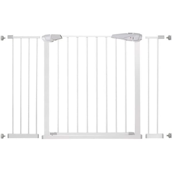 SPRINGOS® Baby Safety Gate - Trappor, Dörrar - Metall + Plast - Självstängande - Vit