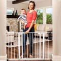 Miniatyrbild 4 av 4: SPRINGOS® Baby Safety Gate - Trappor, Dörrar 76-92 cm - Metall + Plast - Självstängande - Vit