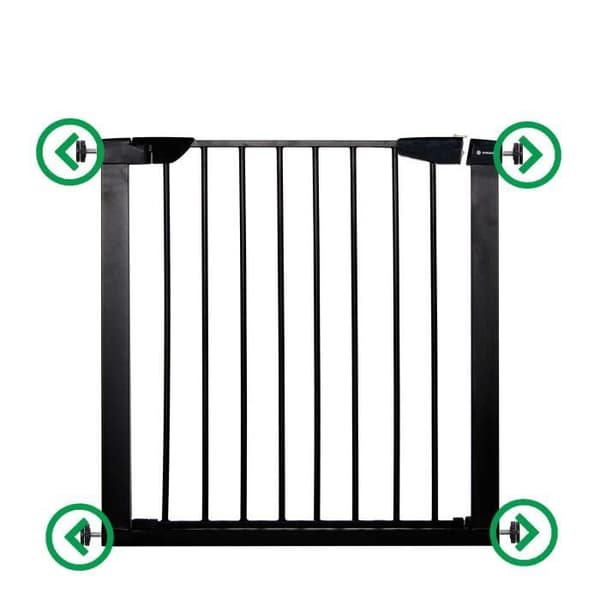 Babyskyddsgrind för trappdörrar - SPRINGOS - 75-110 cm - Metall - Svart - Tryck