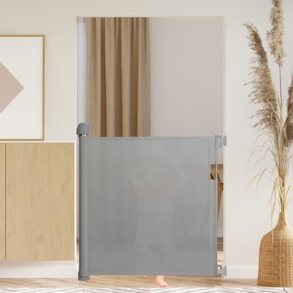 XMTECH Baby Safety Gate - Infällbar hundport (Bred: 0 - 180 CM) - Grå - För barn och husdjur
