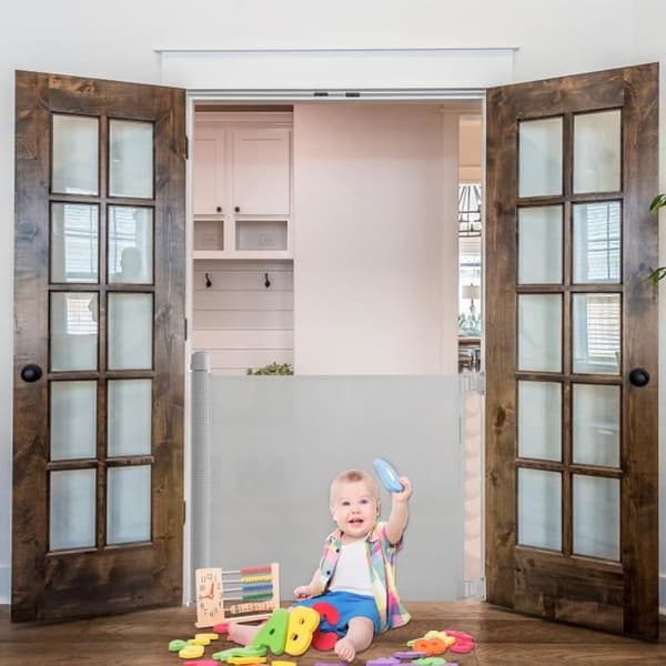 XMTECH Baby Safety Gate - Infällbar hundport (Bred: 0 - 150 CM) - Grå - För barn och husdjur