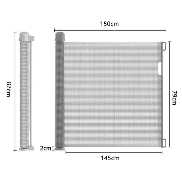 XMTECH Baby Safety Gate - Infällbar hundport (Bred: 0 - 150 CM) - Grå - För barn och husdjur
